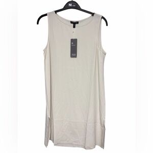 NWT Eileen Fisher Bone Silk Georgette Crepe Long Shell Size PS